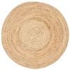 Handwoven Round Jute Rug-Plain 001-Natural-120x120cm