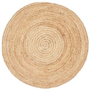 Handwoven Round Jute Rug-Plain 001-Natural-120x120cm