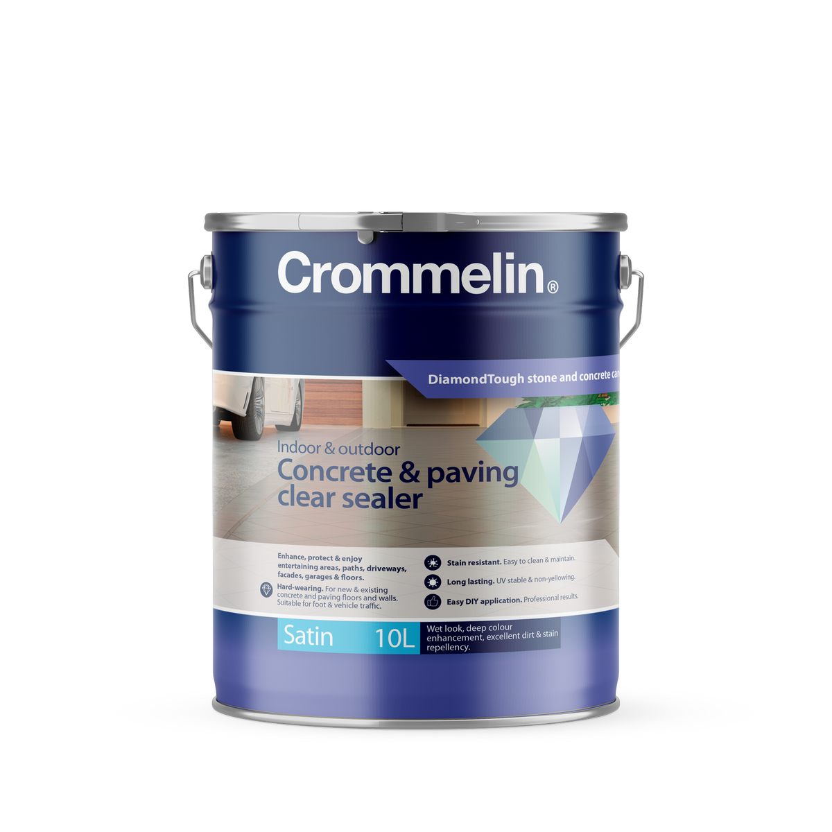 Crommelin 10L Satin DiamondTough Concrete And Paving Clear Sealer ...