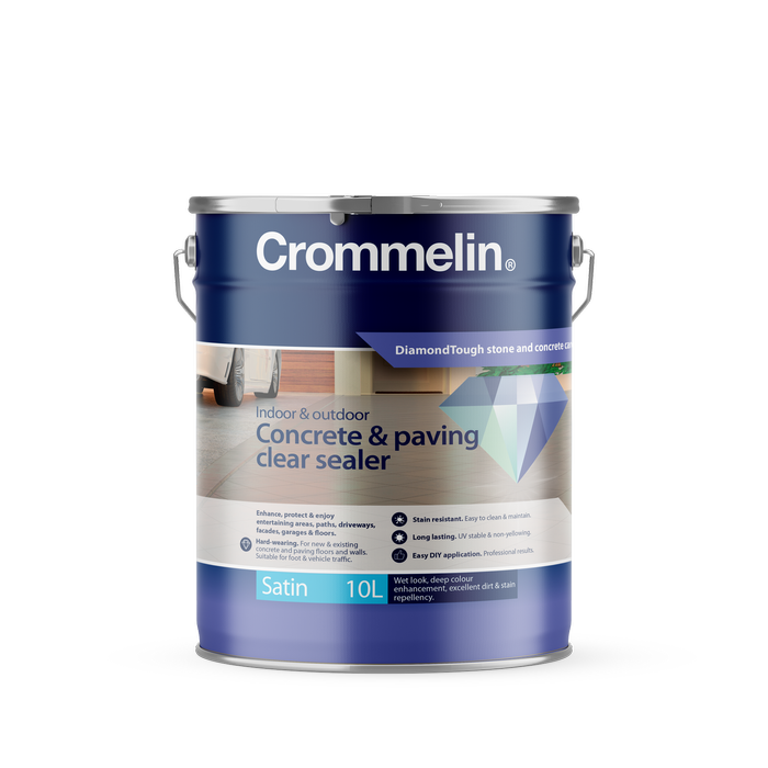 Crommelin 10L Satin DiamondTough Concrete And Paving Clear Sealer