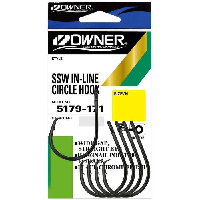 Owner 5179161 SSW In Line Circle Fishing Hook 6/0