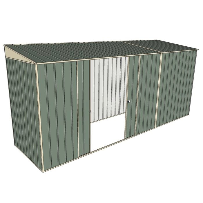 Build-A-Shed 1.2 x 4.5 x 2.0m Skillion Double Sliding Side Door Shed - Green