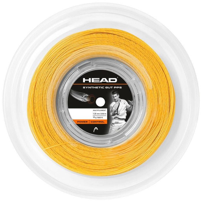 Head Synthetic Gut PPS 16g Tennis String Reel 200m 1.30mm Power Control  Gold