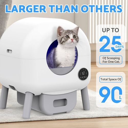 ADVWIN Automatic Smart Cat Litter Box Self Cleaning WiFi Remote App Control Bunnings Australia