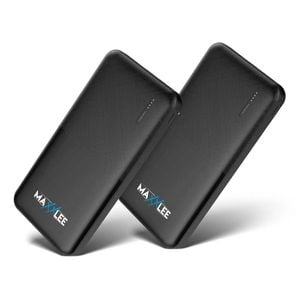 Maxxlee 2x BLACK 10000mAh Power Bank Dual USB External Portable Battery Charger iPhone Android Mobile