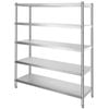 VEVOR 180x45x180cm Storage Shelf 5-Tier Stainless Steel with Adjustable Height