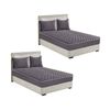 SOGA 2 Pack Grey Double Clover Quilted Fleece Mattress Cover Sets with 4 Pillowcases