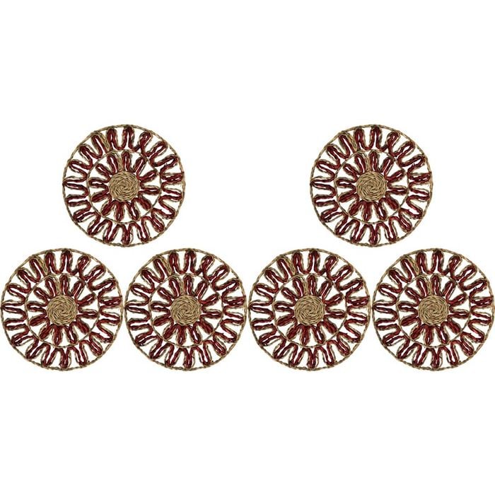 6PK LVD Seagrass Placemat Russet Home/Kitchenware Table Decor 35x35cm Natural