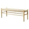 Levede Natural Oak Wood Bench Jute Cord Seat
