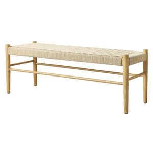 Levede Natural Oak Wood Bench Jute Cord Seat