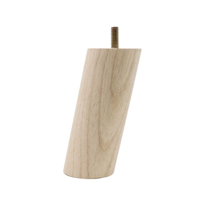 Adoored 60 x 60 x 150mm Round Angled Raw Wood Furniture Leg