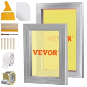 VEVOR Screen Printing Kit White 2 Pieces Aluminum Silk Frames with 110 Count Nylon Mesh