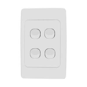DETA White Quad Vertical Wall Switch