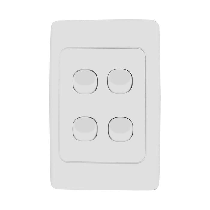 DETA White Quad Vertical Wall Switch