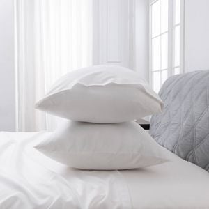 LINENOVA 2PCS Bamboo Blend Cooling Pillowcases Pillow Case - White,European