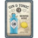 Nostalgic-Art 15x20cm Small Sign Gin and Tonic Served Here