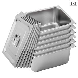 SOGA 6X 1/2 GN Pan 20cm With Lid – Stainless Steel