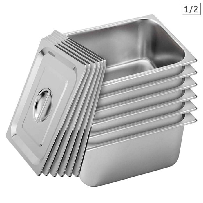 SOGA 6X 1/2 GN Pan 20cm With Lid – Stainless Steel