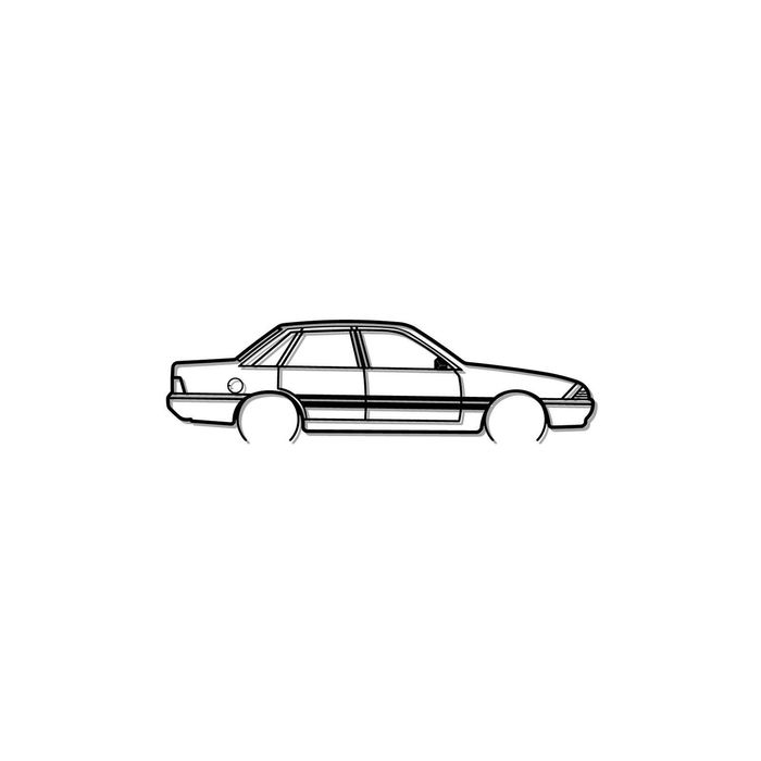 Ignite Laser Holden VL Sedan Silhouette Metal Wall Art Coated Black 15.7inch/40cm