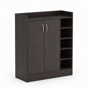Roomo Shoe Cabinet with Doors & Adjustable Shelves, Shoe Storage Organizer for 12–16 Pairs, Hallway & Entryway