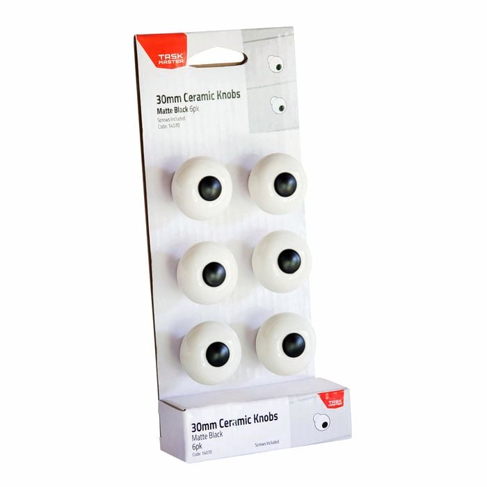 Taskmaster Ceramic Cabinet Knob - 6 Pack