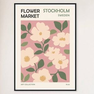 Galrie Stunning Flower Market Art Print from Stockholm, Black Frame, A1 60 x 84cm (23 x 33inch)