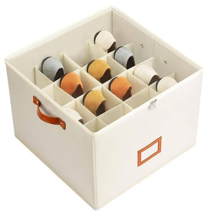 Catzon Shoe Organizer Box Foldable Shoe Storage Bin with Cover