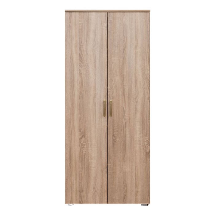 European Cabinetry Natural Oak Slim Oval Brass Stockholm Storage Cupboard
