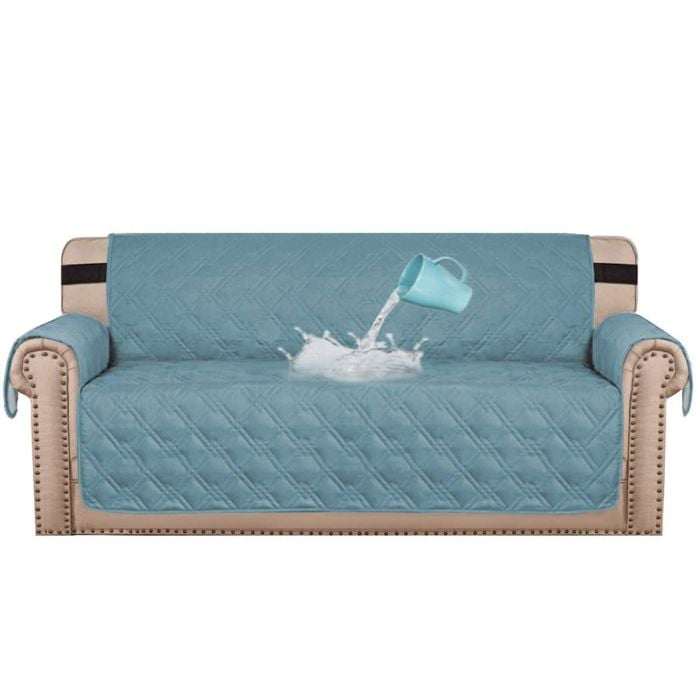 Smarcute 3 Seater Waterproof Sofa Cover Couch Cushion Furniture Protector Blue