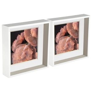 Nicola Spring 2 Piece 10 X 10 3d Shadow Deep Box Photo Frame Set - Craft Display Picture Frame With 8 X 8 Mount