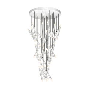 Telbix Milazo Contemporary Pendant Hanging Lamp Light Metal Acrylic Chrome Gloss