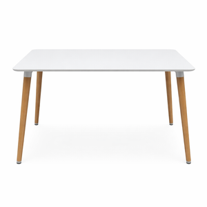 FORET Wooden Dining Table Rectangle Kitchen Morden Metal 120x80cm White Large