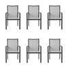 Oro 6pc Set Aluminium Outdoor Dining Chair Charcoal