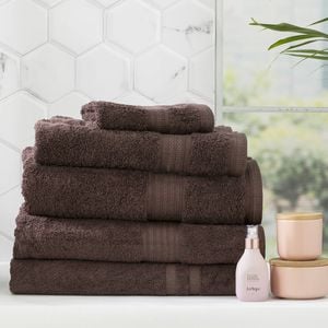 5pc Renee Taylor Stella 650gsm Super Soft Bamboo Cotton Towel Set Cocoa