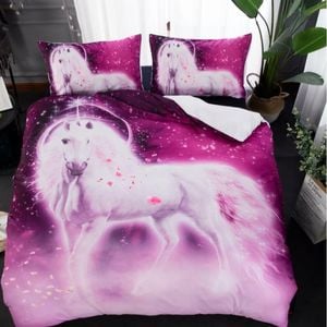 3D Pink Unicorn 176 Bed Pillowcases Quilt King Size