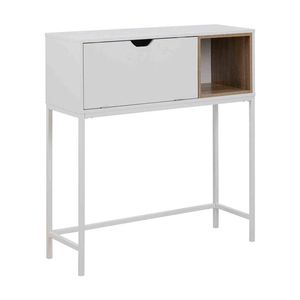 Modern Furniture BATLEY Study Desk Console 91.5cm - White & Natural