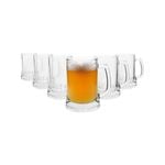 Glass Beer Mugs - 500ml - Pack of 6