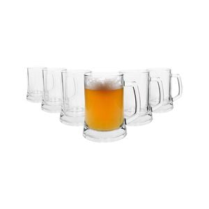 Glass Beer Mugs - 500ml - Pack of 6