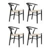 Levede 4pcs Replica Hans Wegner Dining Chairs - Black