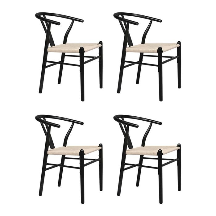 Levede 4pcs Replica Hans Wegner Dining Chairs - Black