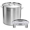 SOGA Stainless Steel Stock Pot 21L with Single Steamer Rack Insert