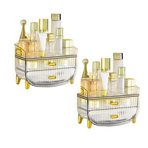 SOGA 2X 3 Tier Transparent Multifunctional Countertop Storage