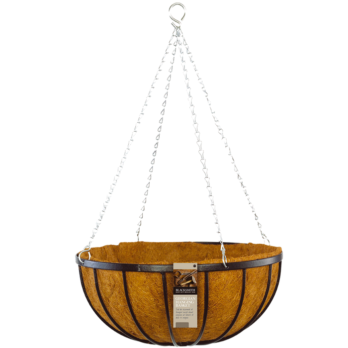 Brunnings 45cm Black Georgian Hanging Basket