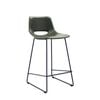 Green synthetic leather Zahara barstool height 65 cm
