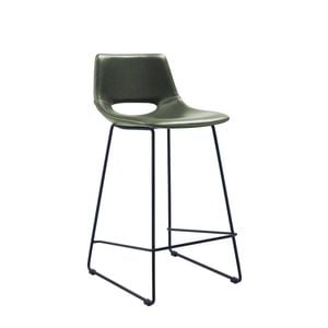 Green synthetic leather Zahara barstool height 65 cm