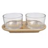 Glass Bowls With Tray - 3 Piece Set