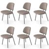 Familand Dining Chairs Set of 6 Padded Seat Kitchen Living Room Chair Corduroy in Khaki