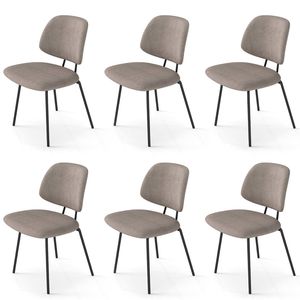 Familand Dining Chairs Set of 6 Padded Seat Kitchen Living Room Chair Corduroy in Khaki