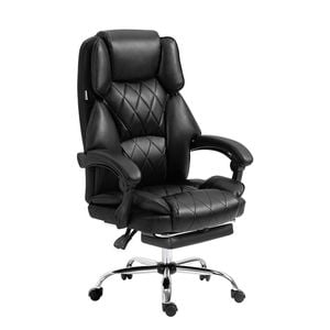 Artiss Ergonomic Office Chair With Headrest Footrest Recliner Computer Gaming Chair Black