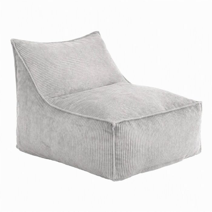 Artiss Bean Bag Chair Cover Corduroy No Filler Washable Lazy Sofa Cover Grey